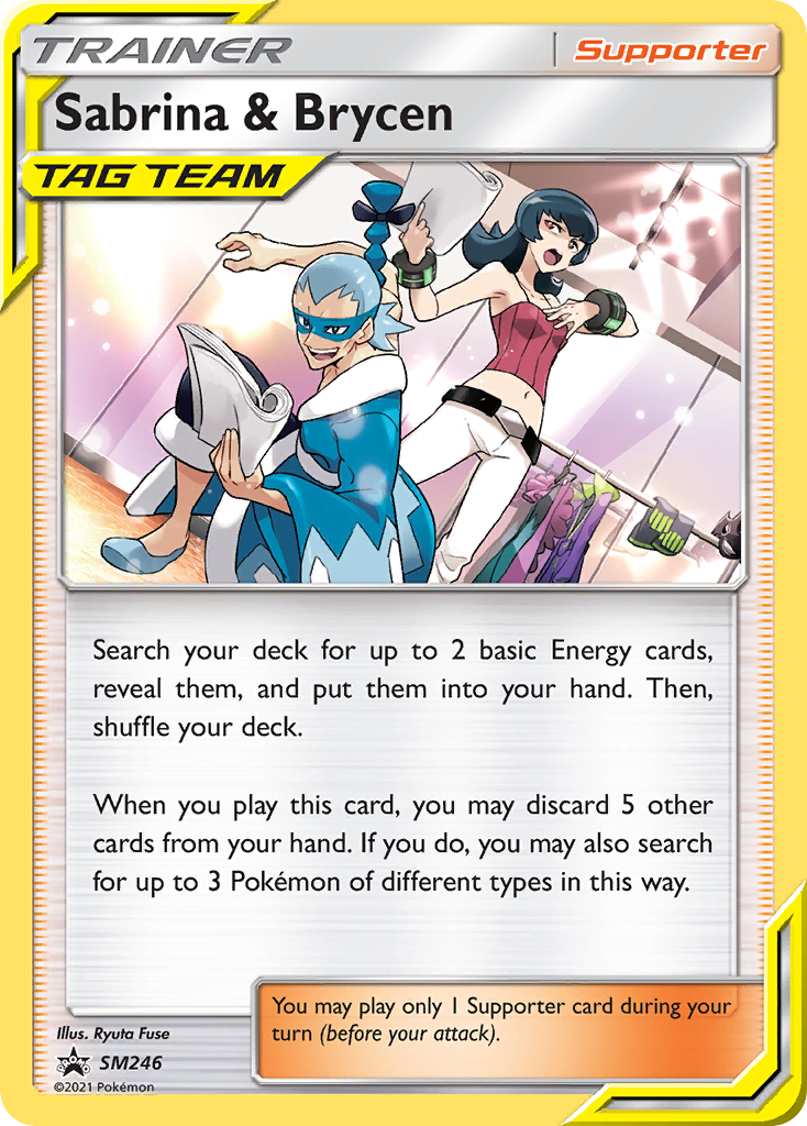 Sabrina & Brycen (Trainer: Supporter) (SM246) - SM Black Star Promos Pokémon Card