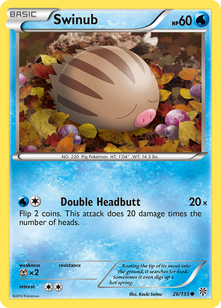 Swinub (26/135) - Plasma Storm Pokémon Card