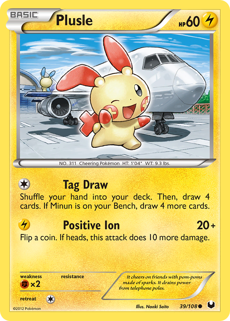 Plusle (39/108) - Dark Explorers Pokémon Card