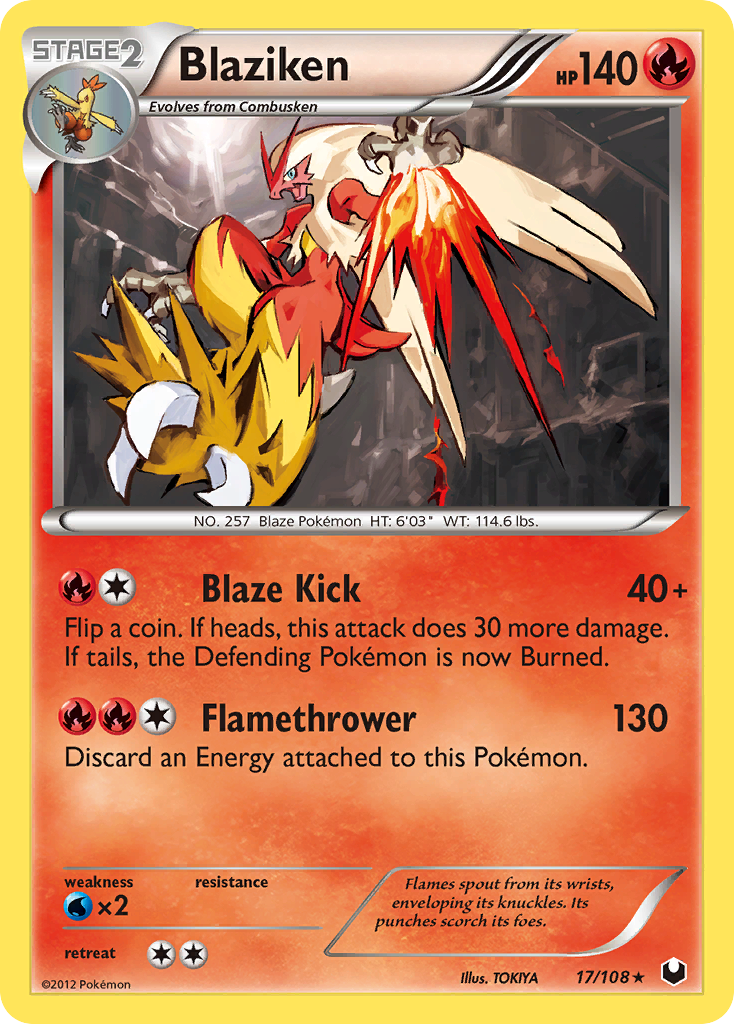 Blaziken (17/108) - Dark Explorers Pokémon Card