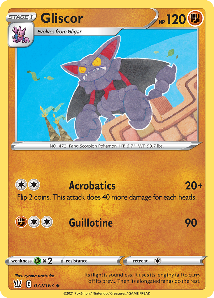 Gliscor (72/163) - Battle Styles Pokémon Card