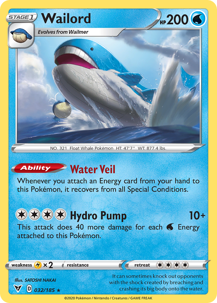 Wailord (32/185) - Vivid Voltage Pokémon Card