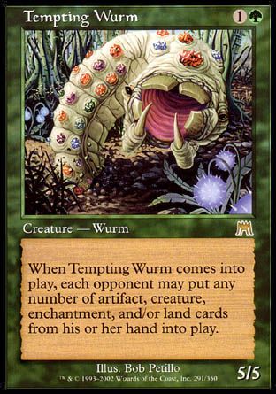 Tempting Wurm (Onslaught) Trading Card