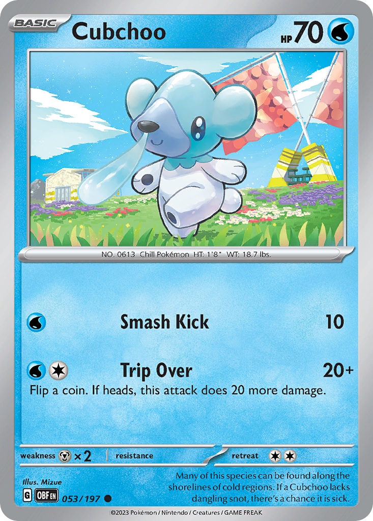 Cubchoo (53/197) - Obsidian Flames Pokémon Card