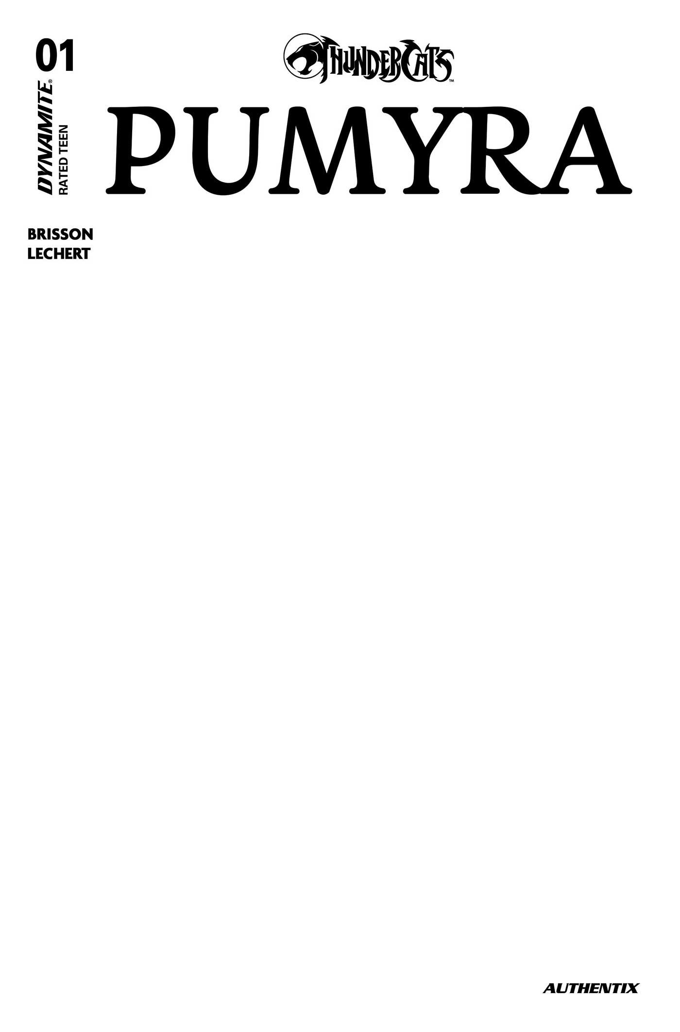 Thundercats Pumyra #1 (Cvr E Blank Authentix Variant) Comic
