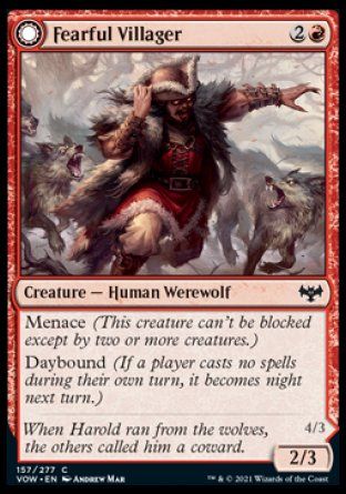 Fearful Villager (Innistrad: Crimson Vow) Trading Card