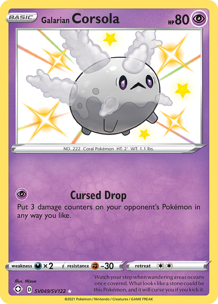 Galarian Corsola (SV049) - Shining Fates Shiny Vault Pokémon Card