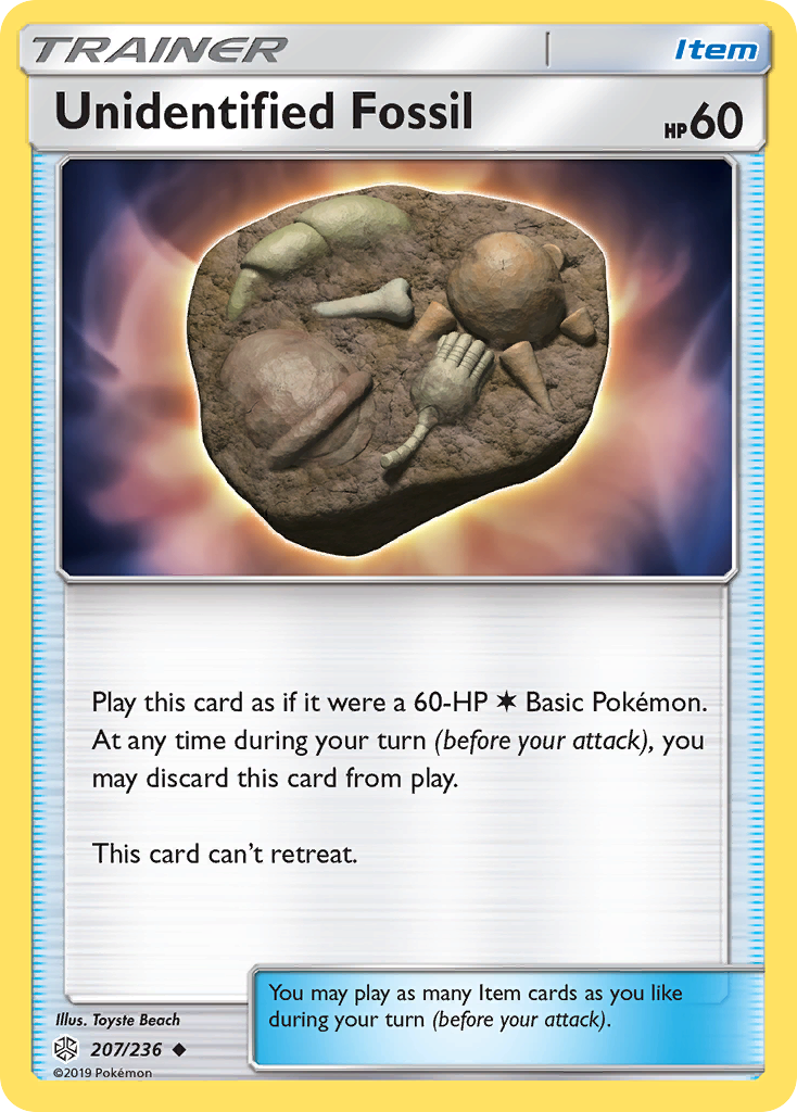 Unidentified Fossil (Trainer: Item) (207/236) - Cosmic Eclipse Pokémon Card