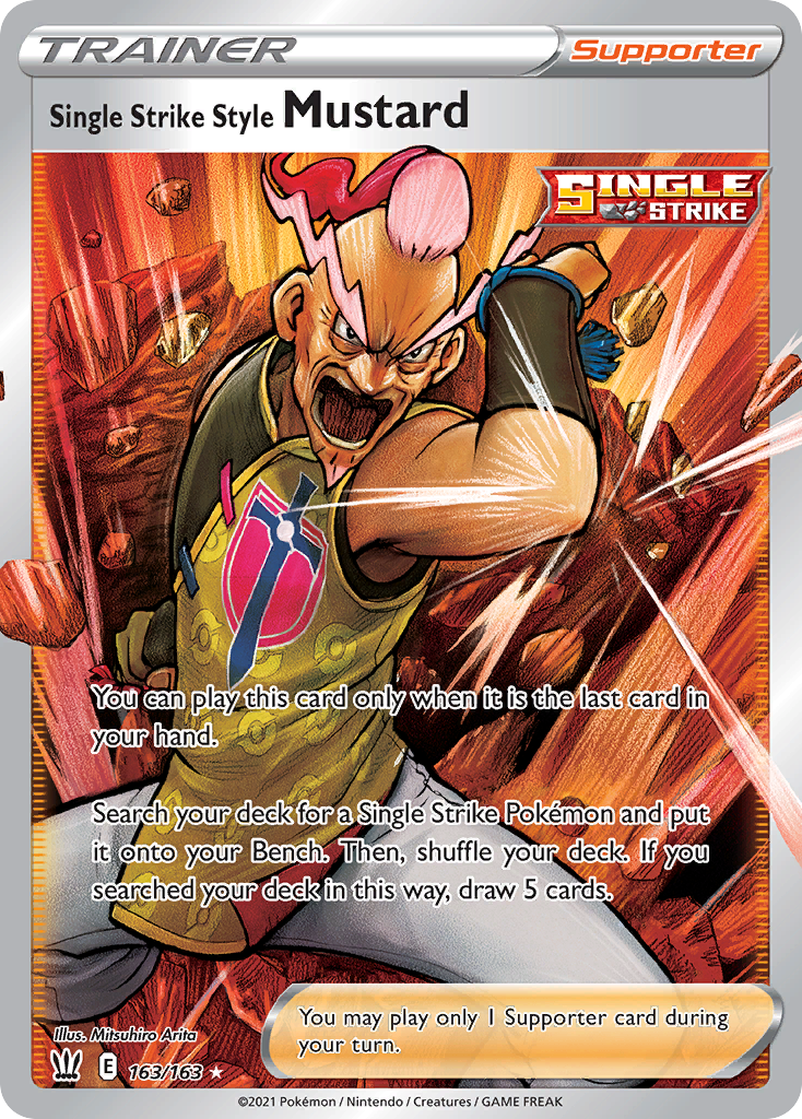 Single Strike Style Mustard (Trainer: Supporter) (163/163) - Battle Styles Pokémon Card