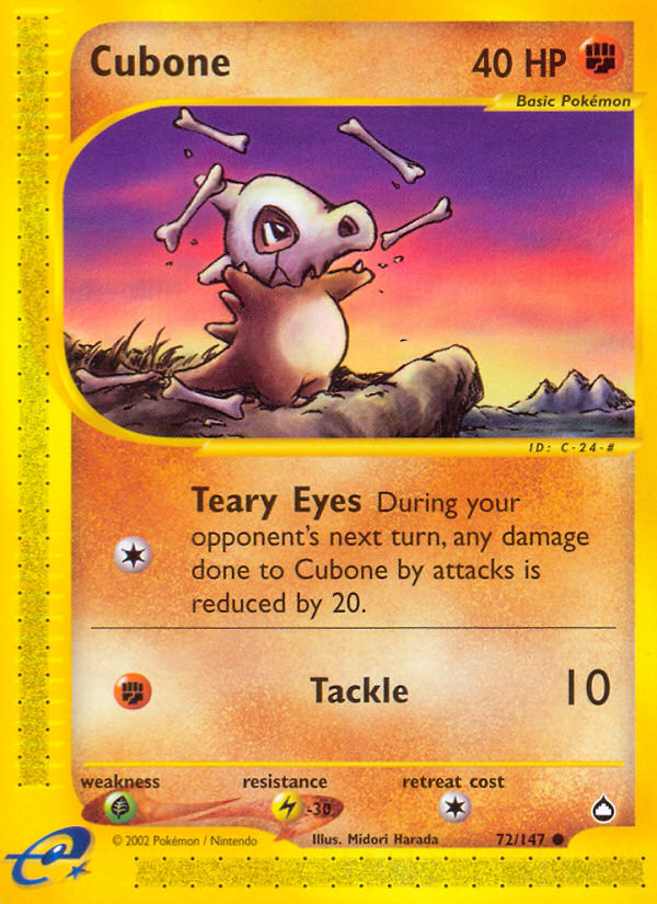 Cubone (72/147) - Aquapolis Pokémon Card