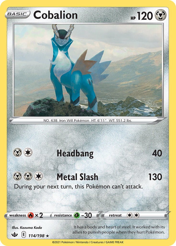 Cobalion (114/198) - Chilling Reign Pokémon Card