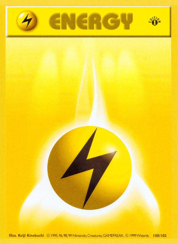 Lightning Energy (100/102) - Base (1st Edition) Pokémon Card