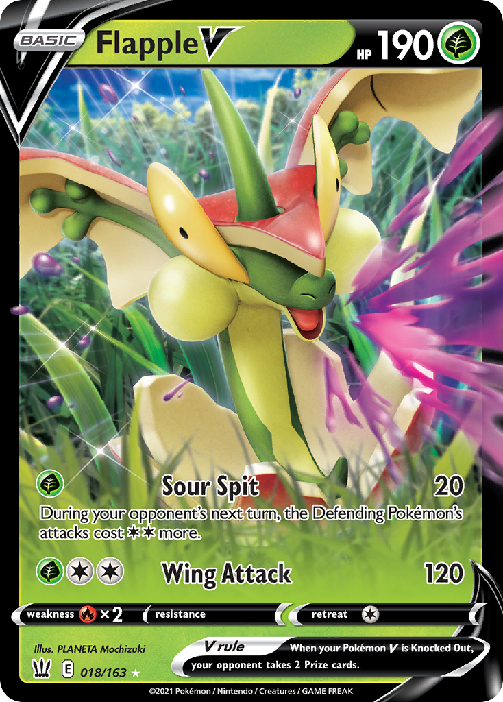 Flapple V (18/163) - Battle Styles Pokémon Card