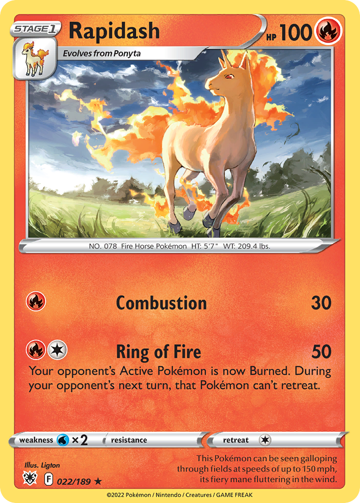 Rapidash (22/189) - Astral Radiance Pokémon Card