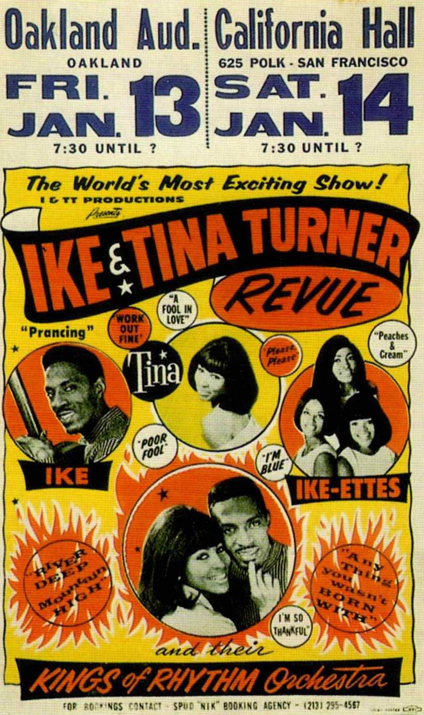 AOR-1.72 Ike & Tina Turner Oakland Auditorium & California Hall 1967 Concert Poster
