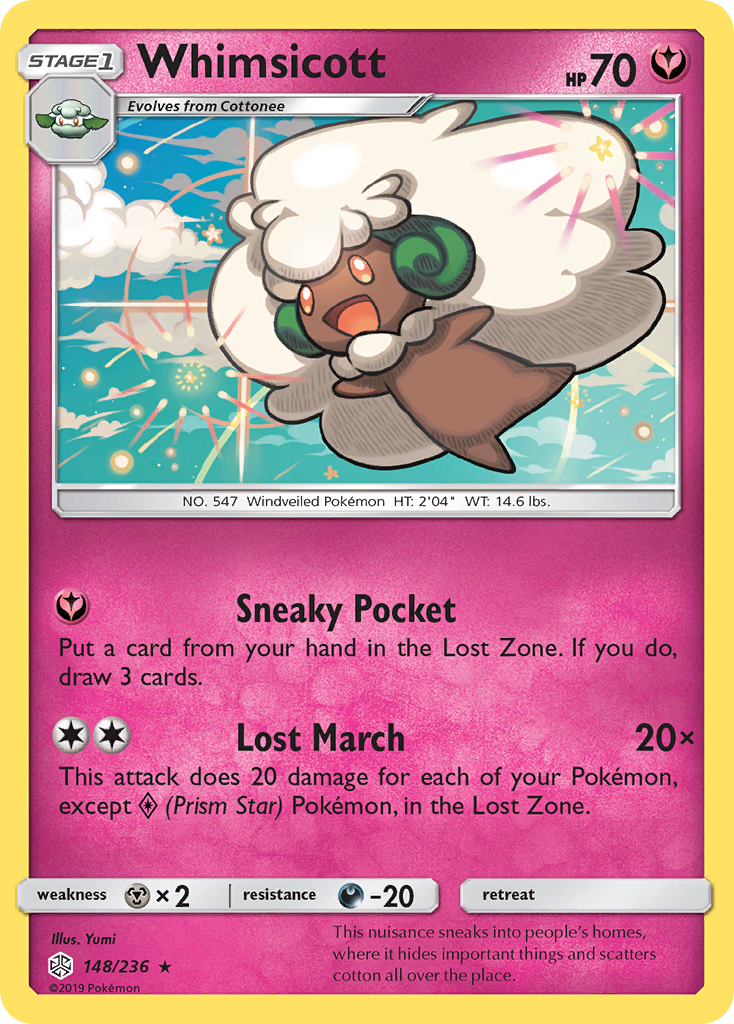 Whimsicott (148/236) - Cosmic Eclipse Pokémon Card