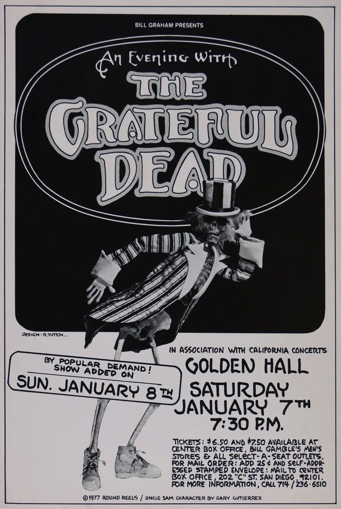 Grateful Dead Golden Hall 1978 Concert Poster