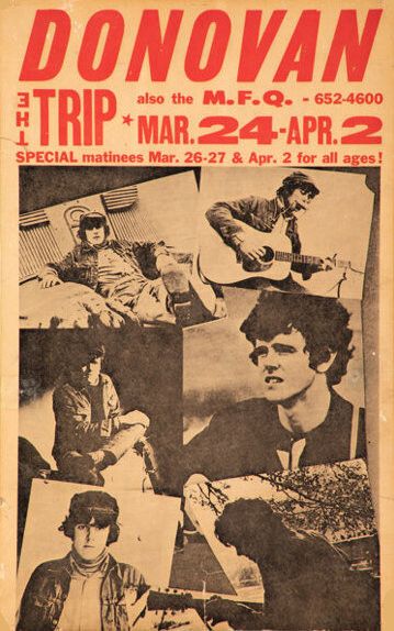 Donovan The Trip 1966 Concert Poster