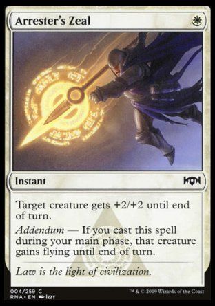 Arrester's Zeal (Ravnica Allegiance) Trading Card