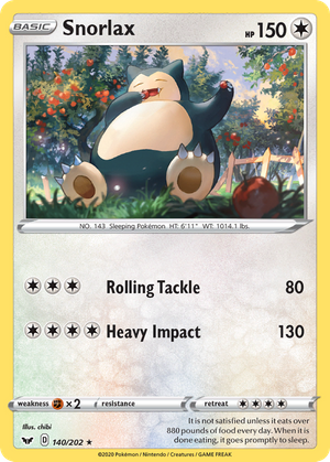 Snorlax (140/202) - Sword & Shield (Reverse Holo)