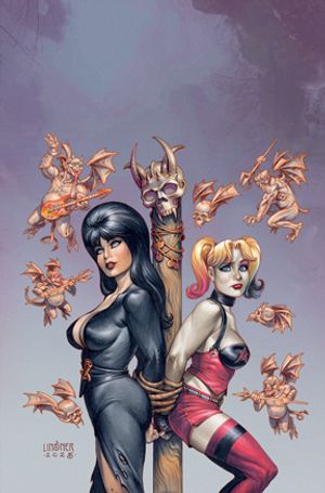 Harley Quinn X Elvira #2 (Cvr Q Inc 1:20 Joseph Michael Linsner Virgin Variant)