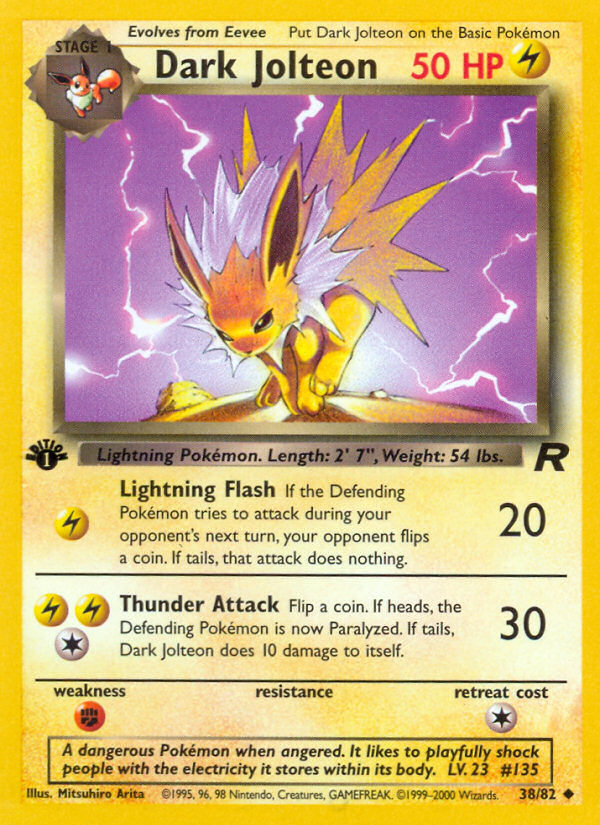 Dark Jolteon (38/82) - Team Rocket (1st Edition) Pokémon Card