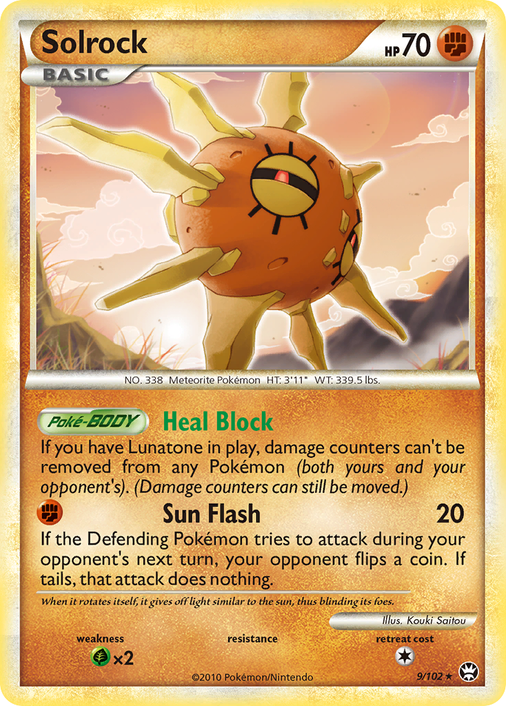 Solrock (9/102) - HS—Triumphant Pokémon Card