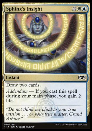 Sphinx's Insight (Ravnica Allegiance) Trading Card