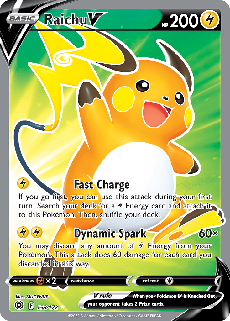 Raichu V (158/172) - Brilliant Stars Pokémon Card