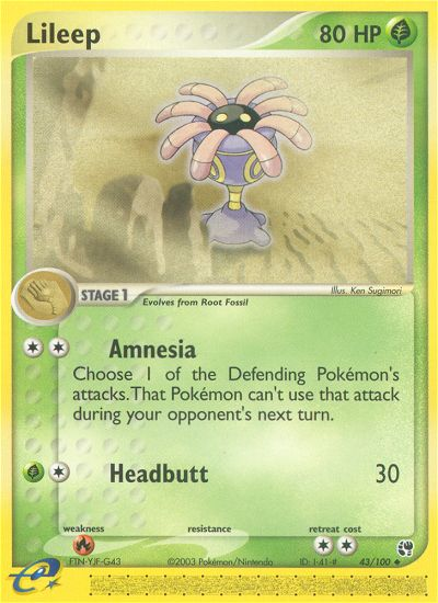 Lileep (43/100) - Sandstorm Pokémon Card