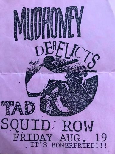 Mudhoney & Tad Squid Row 1988 Concert Poster