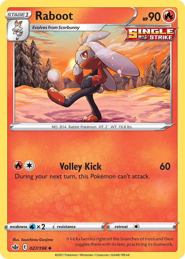 Raboot (27/198) - Chilling Reign Pokémon Card