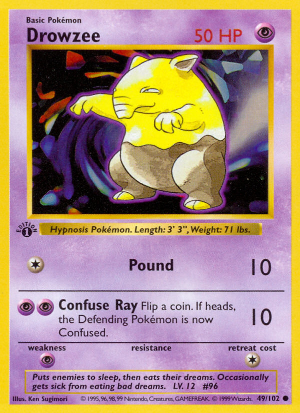 Drowzee (49/102) - Base (1st Edition) Pokémon Card