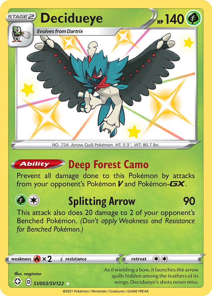 Decidueye (SV003) - Shining Fates Shiny Vault Pokémon Card