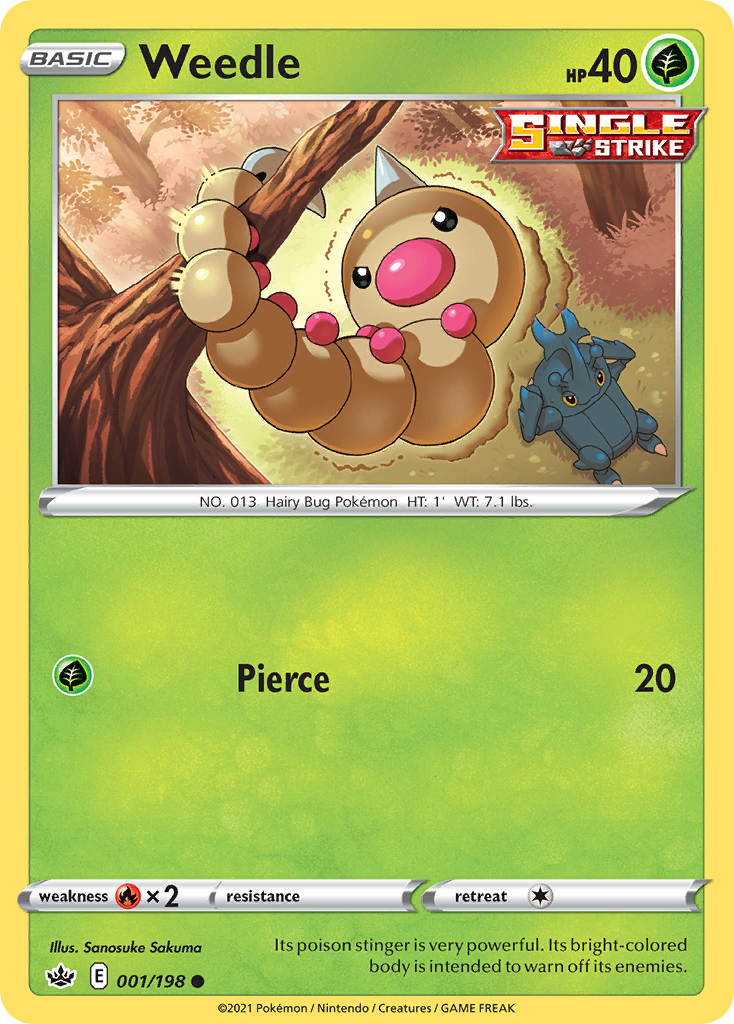 Weedle (1/198) - Chilling Reign Pokémon Card