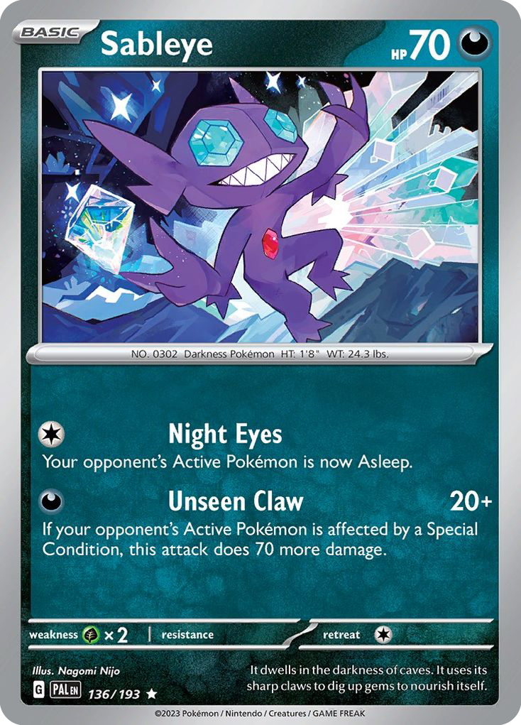 Sableye (136/193) - Paldea Evolved Pokémon Card