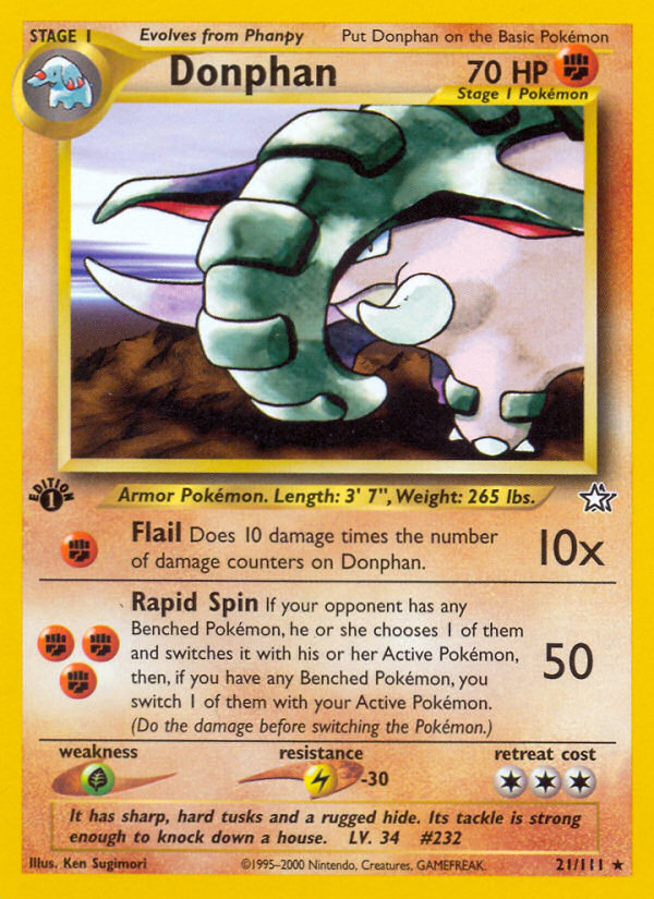 Donphan (21/111) - Neo Genesis Pokémon Card