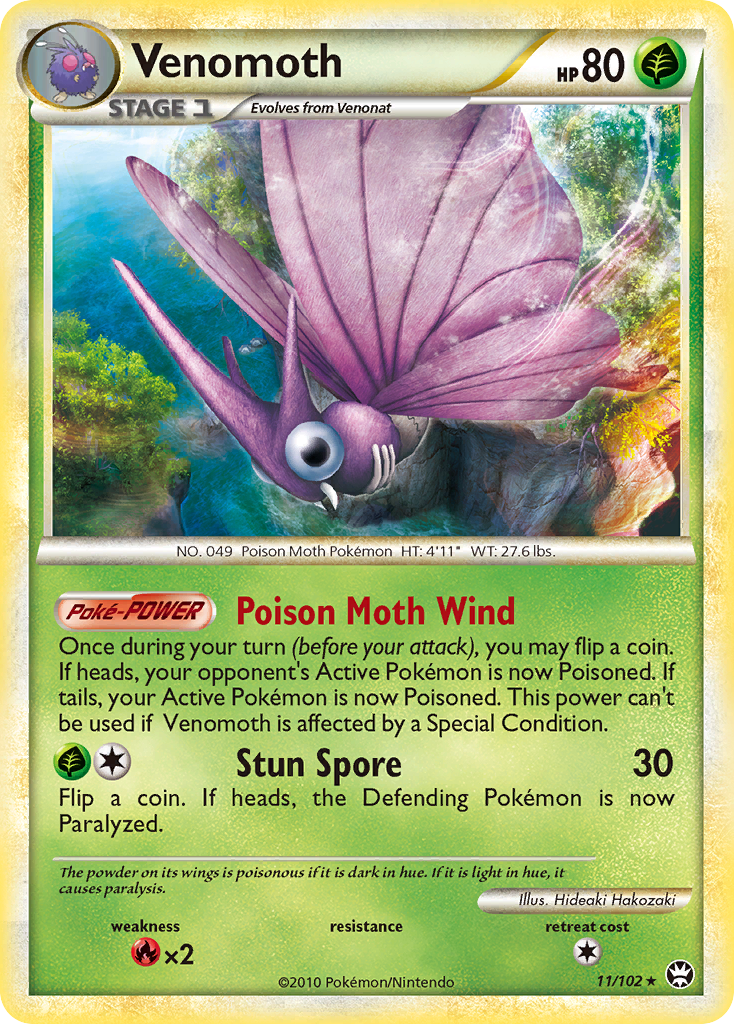 Venomoth (11/102) - HS—Triumphant Pokémon Card