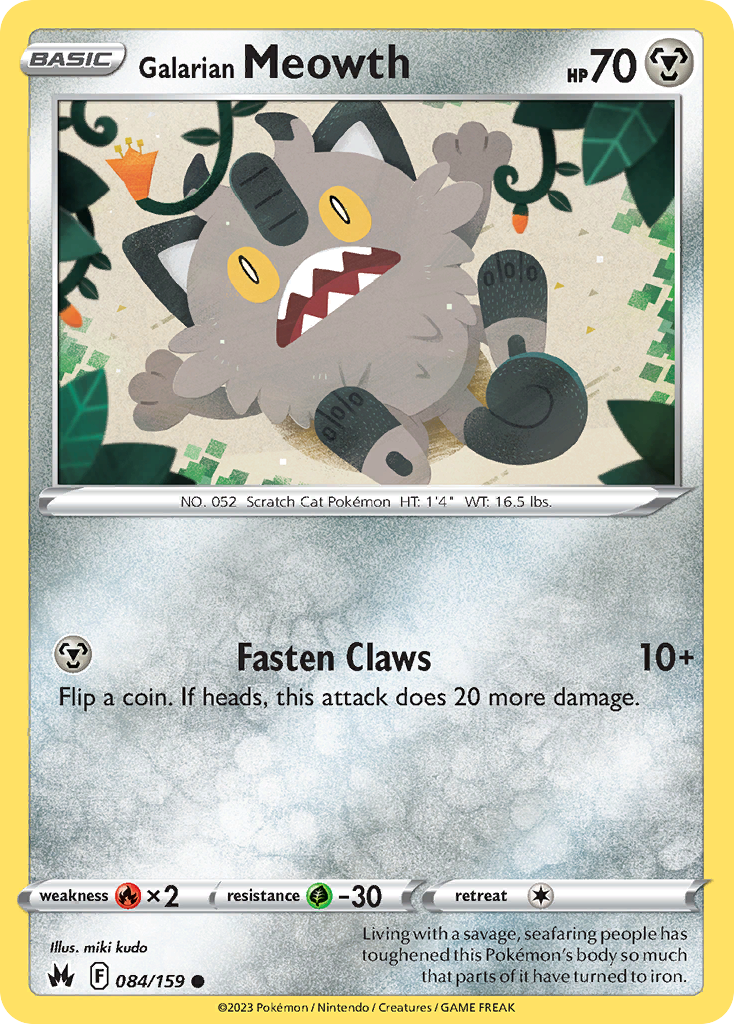 Galarian Meowth (84/159) - Crown Zenith Pokémon Card