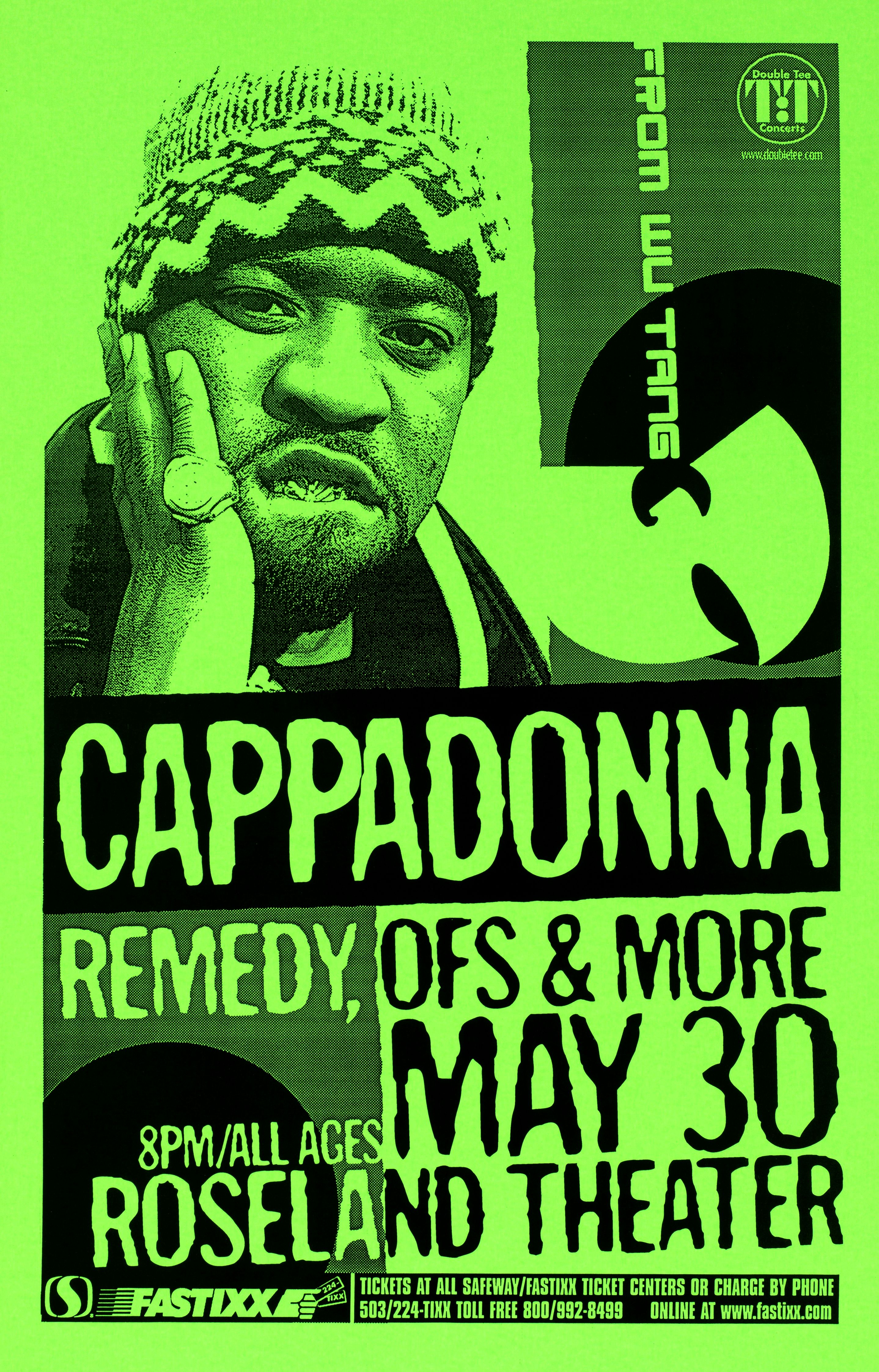 MXP-182.6 Cappadonna 2001 Roseland Theater  May 30 Concert Poster