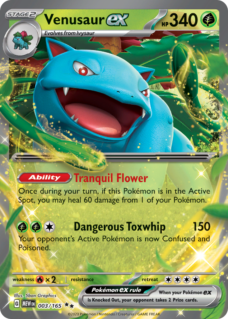 Venusaur ex (3/165) - 151 Pokémon Card