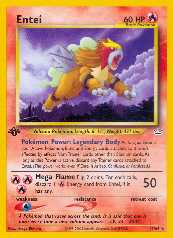 Entei (17/64) - Neo Revelation Pokémon Card