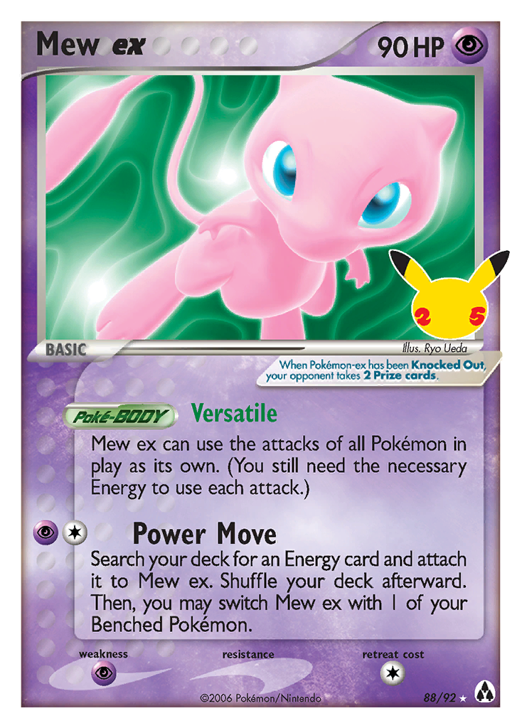 Mew ex (88/25) - Celebrations: Classic Collection Pokémon Card