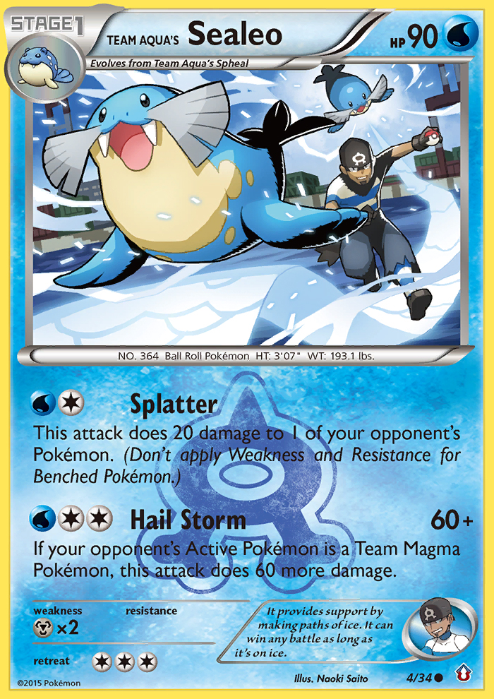 Team Aqua's Sealeo (4/34) - Double Crisis Pokémon Card