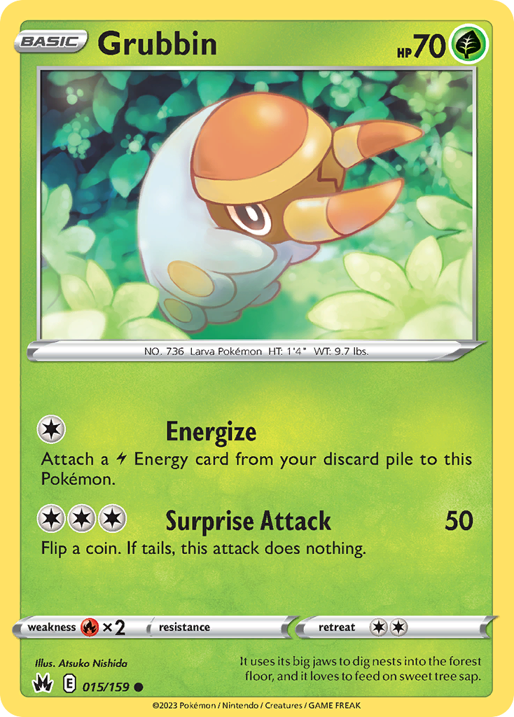 Grubbin (15/159) - Crown Zenith Pokémon Card