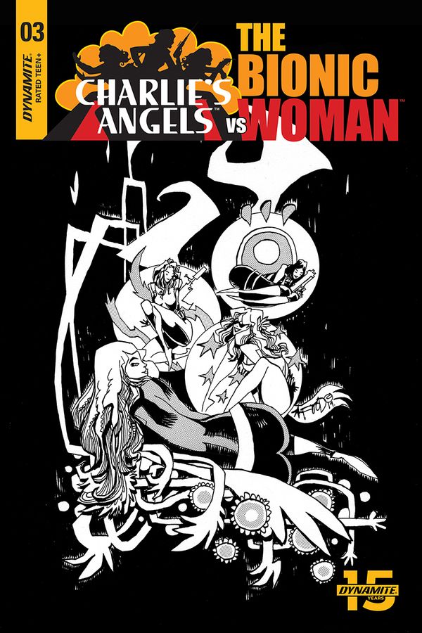 Charlies Angels Vs Bionic Woman #3 (10 Copy Mahfood B&w Cover)