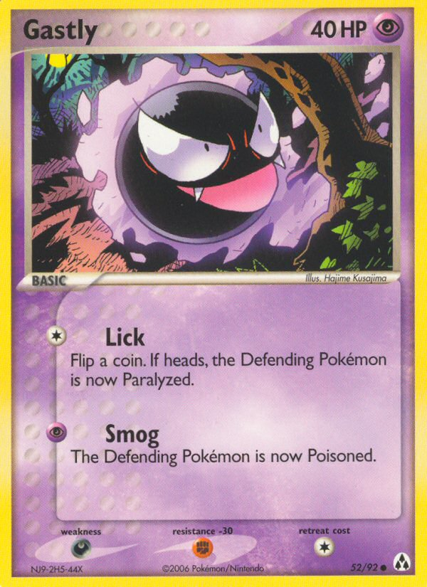 Gastly (52/92) - Legend Maker Pokémon Card