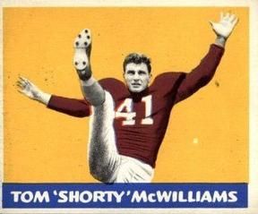 Tom 'Shorty' McWilliams 1948 Leaf Football #31 Sports Card