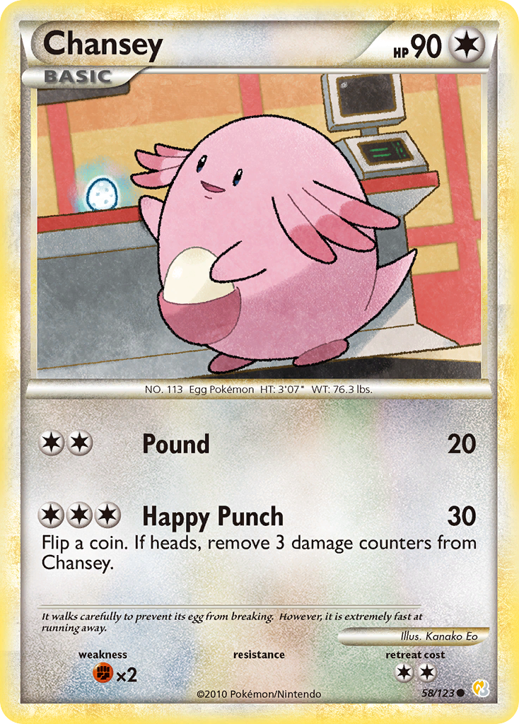 Chansey (58/123) - HeartGold & SoulSilver Pokémon Card