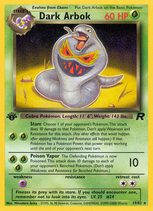 Dark Arbok (19/82) - Team Rocket (1st Edition) Pokémon Card